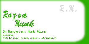 rozsa munk business card